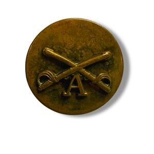 Vintage US Military Artillery Pin Screwback "A" 1" Diameter Aircraft Metal